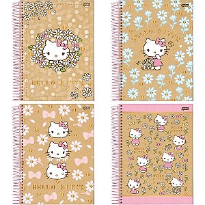 Caderno 10x1 capa dura hello kitty kraft 160fls. i.a - jandaia (pct.c/04)