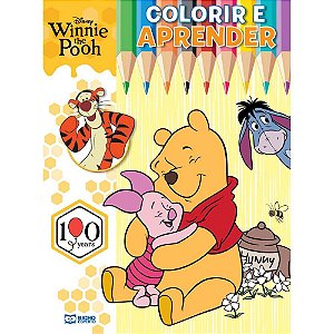 Livro infantil colorir pooh colorir e aprender - bicho esperto (pct.c/03)