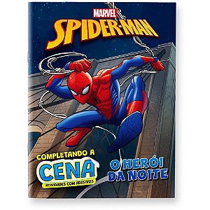 Livro com adesivos completando a cena spiderman - bicho esperto (unidade)