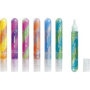 Cola com glitter tubo 10ml 6 cores - summit (dp.c/24)