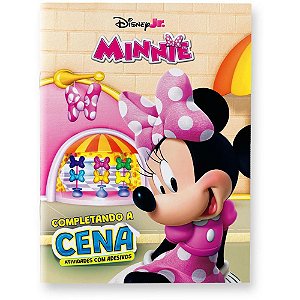 Livro com adesivos completando a cena minnie - bicho esperto (unidade)