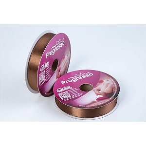 Fita de cetim 22mm 50m. marrom 391 - fitas progresso (rolo)
