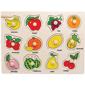 Brinquedo pedagogico madeira encaixe divertido frutas - toy mix (unidade)