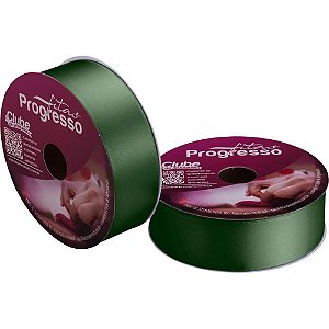 Fita de cetim 38mm 50m. verde oliva 2059 - fitas progresso (rolo)