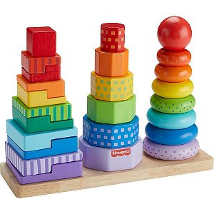 Fisher price wood classificador de formas 26pcs - mattel (unidade)