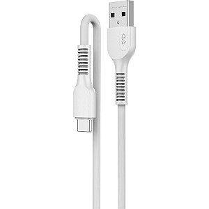 Cabo usb tipo-c 2 metros branco - leonora (unidade)
