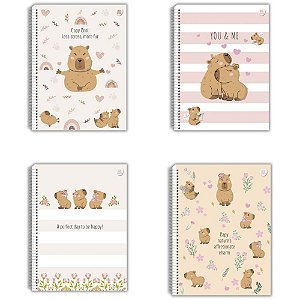 Caderno 01x1 capa dura capycuties 80f - animativa (pct.c/04)