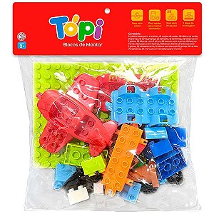 Brinquedo para montar topi c/base 39 pecas - cardoso toys (unidade)
