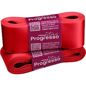 Fita de cetim 38mm 10m. vermelho cereja 2084 - fitas progresso (unidade)