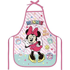 Avental escolar decorado minnie kids pvc 390x490mm - dac (unidade)