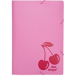 Pasta aba elastica plastica a4 cereja - polibras (pct.c/05)