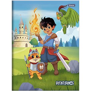 Caderno brochura 1/4 capa dura aventurinos 80fls - foroni (pct.c/05)