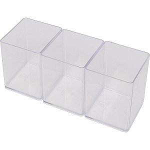 Acessorio para mesa organizador office cristal 3 p - polibras (kit)