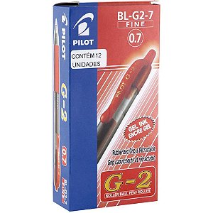 Caneta gel bl-g2-7 g-2 0,7mm vermelha - pilot (cx.c/12)