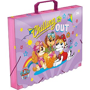 Maleta plastica com alca decor patrulha canina fem. 40mm - dac (unidade)