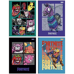 Caderno brochura 1/4 capa dura fortnite 80fls. - foroni (pct.c/05)