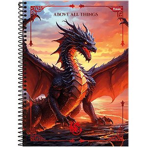Caderno 10x1 capa dura drakos 160fls - foroni (pct.c/04)