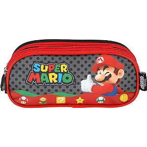 Estojo triplo super mario bros preto - luxcel (unidade)