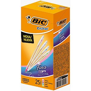 Caneta esferografica cristal fina fashion - bic (cx.c/25)