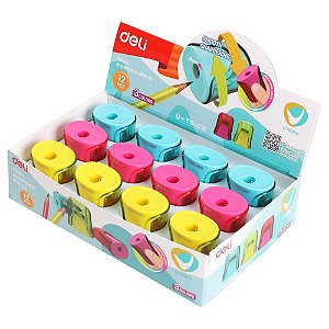 Apontador com deposito u-touch sortido - deli (dp.c/12)