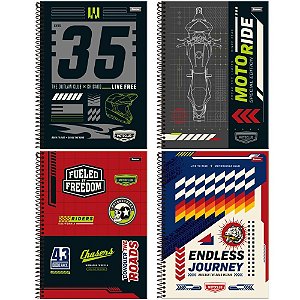 Caderno 10x1 capa dura motoclub 160fls. - foroni (pct.c/04)