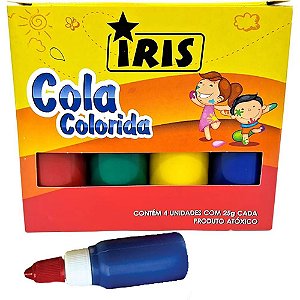 Cola colorida iris 4 cores 25g. - iris (estojo)