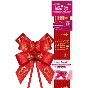 Laco pronto decorado 22mmx44cm cetim feliz natal vm - fitas progresso (pct.c/05)