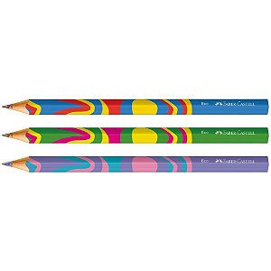 Lapis de cor jumbo fantasy colours cartela c/3 - faber-castell (pct.c/12)