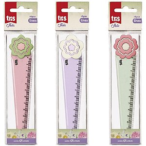 Regua de poliestireno tris linea 12cm - summit (pote-24)