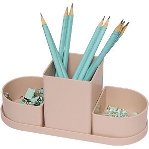 Acessorio para mesa organizador triple rosa antigo - polibras (kit)