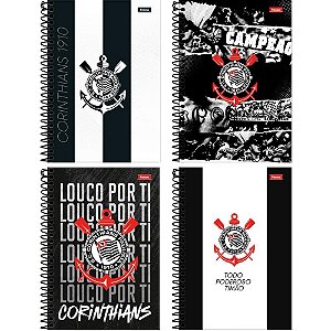 Caderno espiral 1/4 capa dura corinthians 80fls. - foroni (pct.c/05)