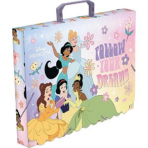 Maleta plastica com alca decor princesas 40mm - dac (unidade)