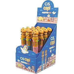 Caneta esferografica retratil cis capi 10x1 10cores 2modelos - sertic (dp.c/12)
