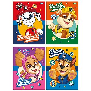 Caderno brochura 1/4 capa dura patrulha canina 80fls. - foroni (pct.c/05)