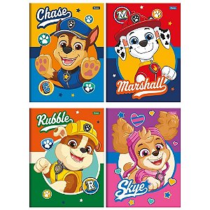 Caderno brochura 1/4 capa dura patrulha canina 48fls. - foroni (pct.c/05)