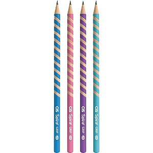 Lapis preto redondo decorado cis spiro grip 4 cores (s) - sertic (pote-48)