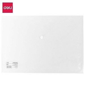 Pasta envelope a4 transp. 0,12mm c/botao - deli (pct.c/12)