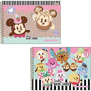 Caderno desenho univ capa dura disney munchillings 80fls - jandaia (pct.c/04)