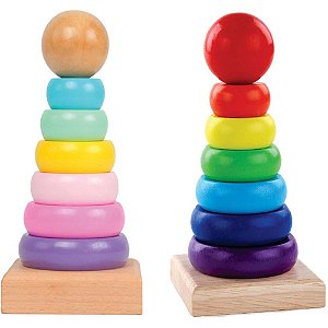 Brinquedo pedagogico madeira torre de encaixe (s) - toy mix (unidade)