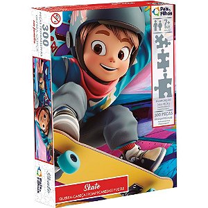 Quebra-cabeca cartonado skate 300 pecas - pais e filhos (unidade)