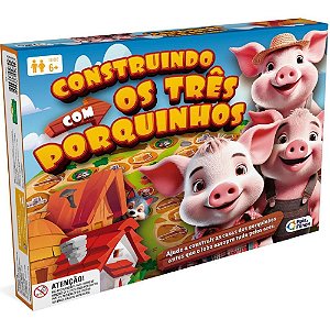 Jogo de tabuleiro contruindo c/os tres porquinho - pais e filhos (unidade)