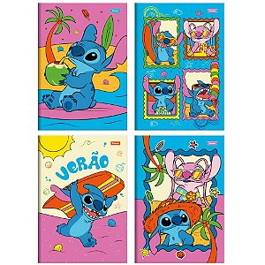 Caderno brochura 1/4 capa dura stitch 80fls. - foroni (pct.c/05)