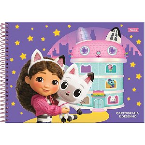 Caderno desenho univ capa dura a casa magica da gabby 80fls - foroni (pct.c/05)