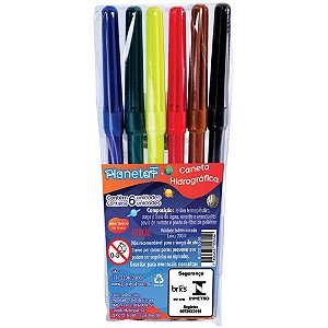 Caneta hidrografica 6 cores - v.m.p. (pct.c/24)