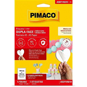 Etiqueta a5 dupla face 149x210mm 5fls - pimaco (ct.c/05)