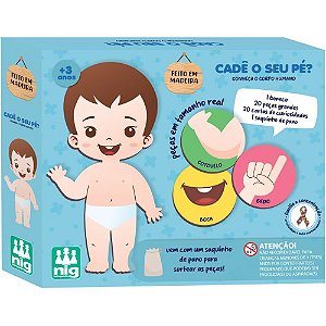 Brinquedo pedagogico madeira cade o seu pe - nig brinquedos (unidade)