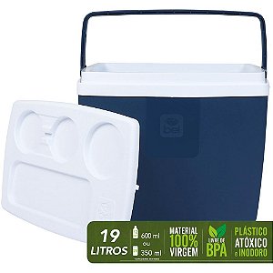 Caixa termica 19l c/alca azul - bel (unidade)