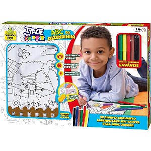 Tapete para bebe abc fazendinha p/colorir - samba toys (unidade)