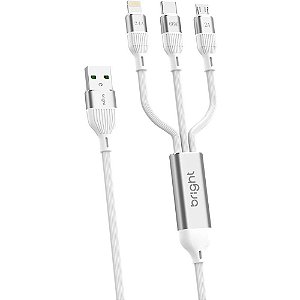 Cabo usb lightning tipo-c 3 em 1 - bright (unidade)