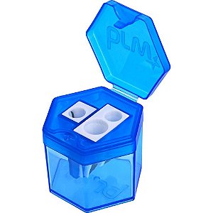 Apontador com deposito triplo 3 furos plastico cores - brw (dp.c/12)